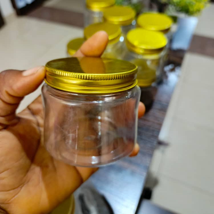 150ml Transparent Jar - Gold cover