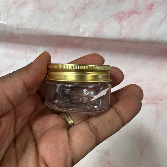 30ml transparent jar with gold cover