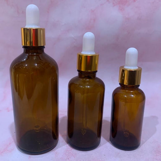 30ml Amber dropper Bottle with white gold dropper