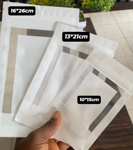 White Border Pouch 16x26cm