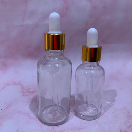 50ml transparent dropper bottle white gold dropper