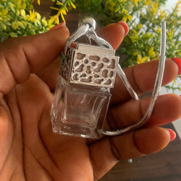 Hanging Car Diffuser Bottles - Silver