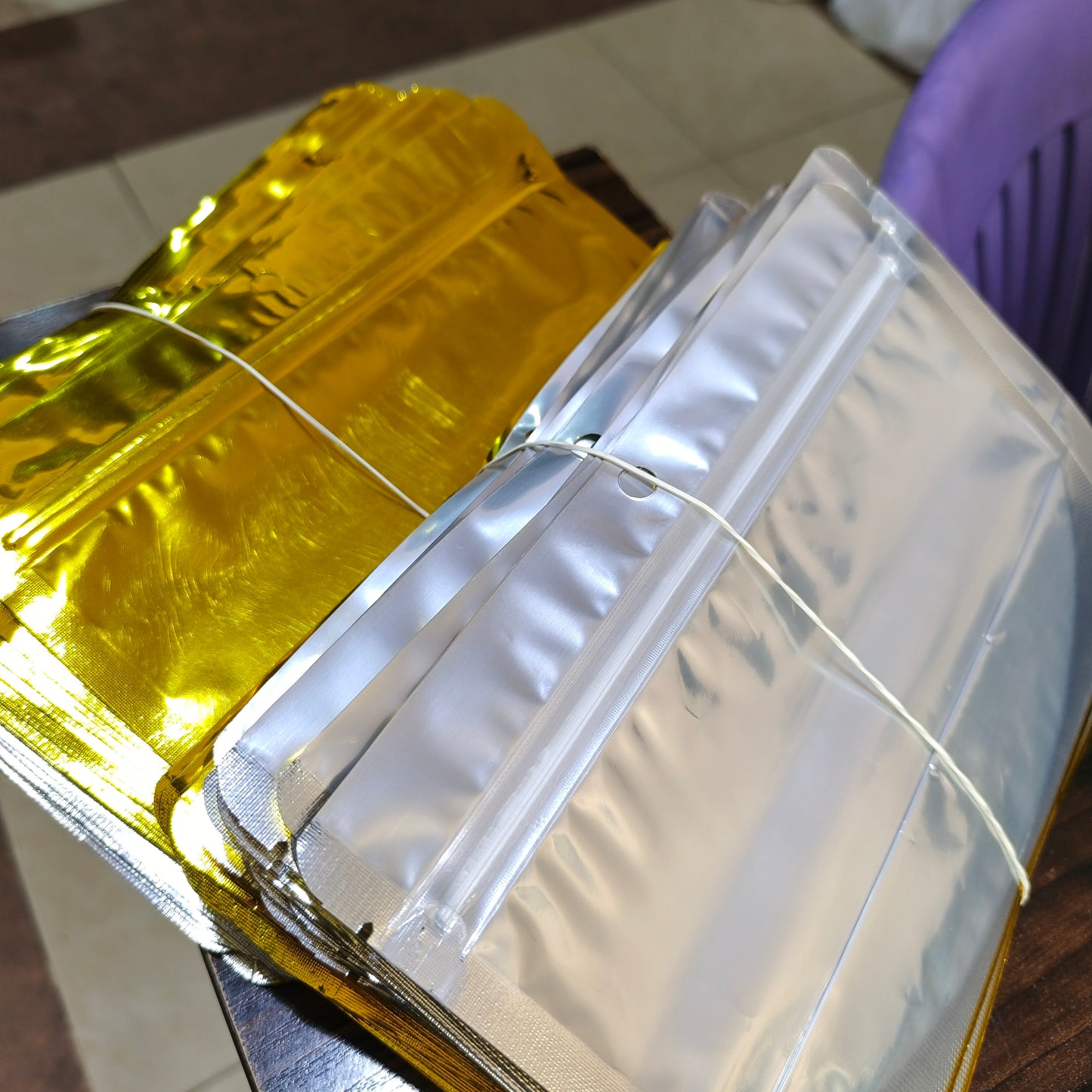 Small Chops Pouch Gold Back 14x20cm