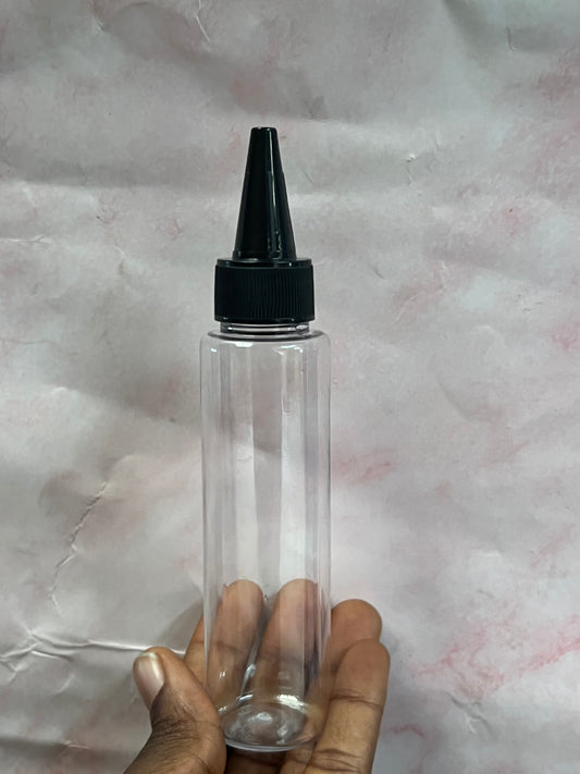 100ml Transparent tall bottle with black applicator