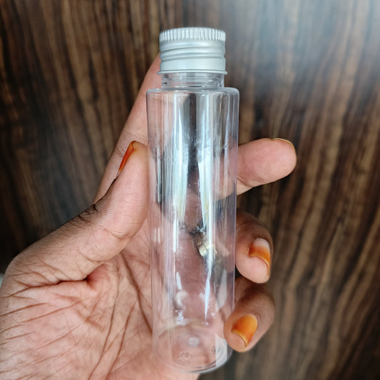 100ml Tall bottle with Inner lid and Silver Cover