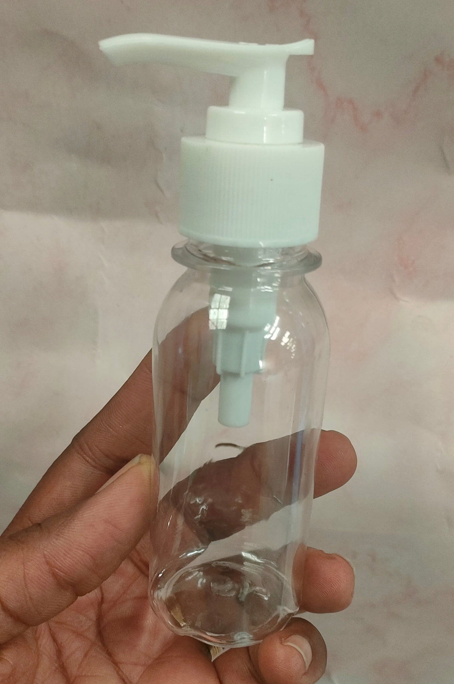 100ml short bottles with White Pump