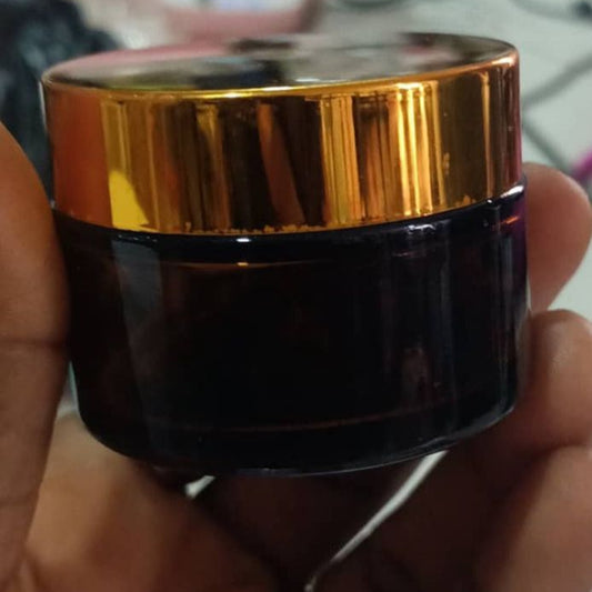 50ml Amber glass jar Gold cover