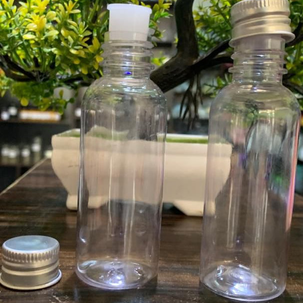 50ml transparent bottle with Silver Cover