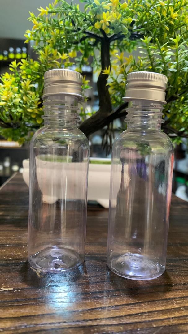 50ml transparent bottle with Silver Cover
