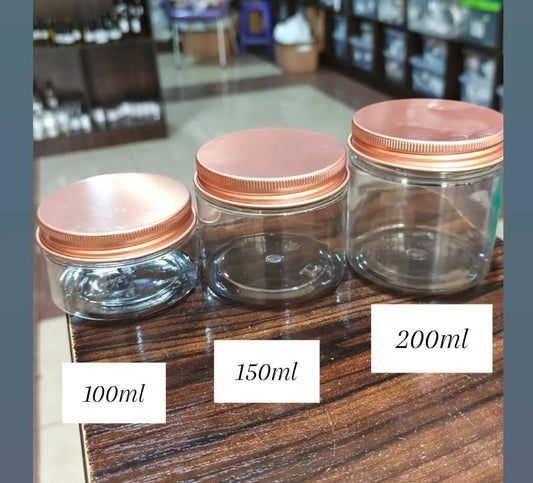 150ml Transparent Jar with Rose Gold cover