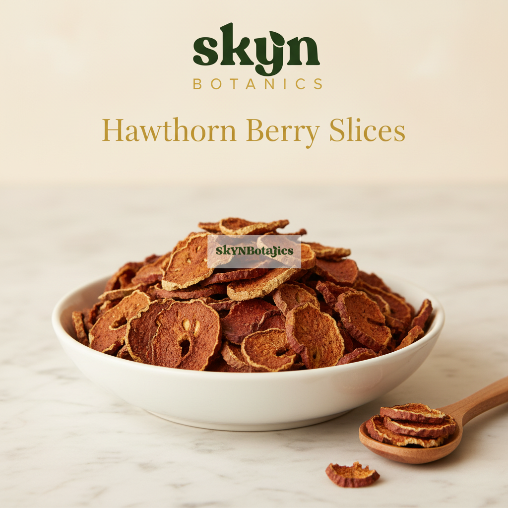 SKYNBotanics Premium Hawthorn Berry Slices - dried edible berries for heart health and herbal tea