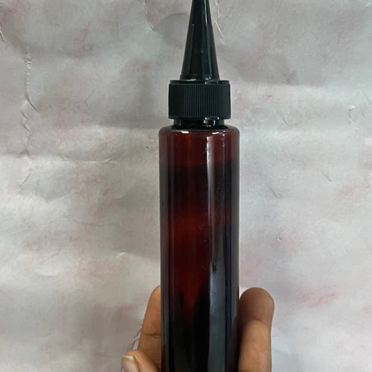 100ml Amber tall bottle with black applicator