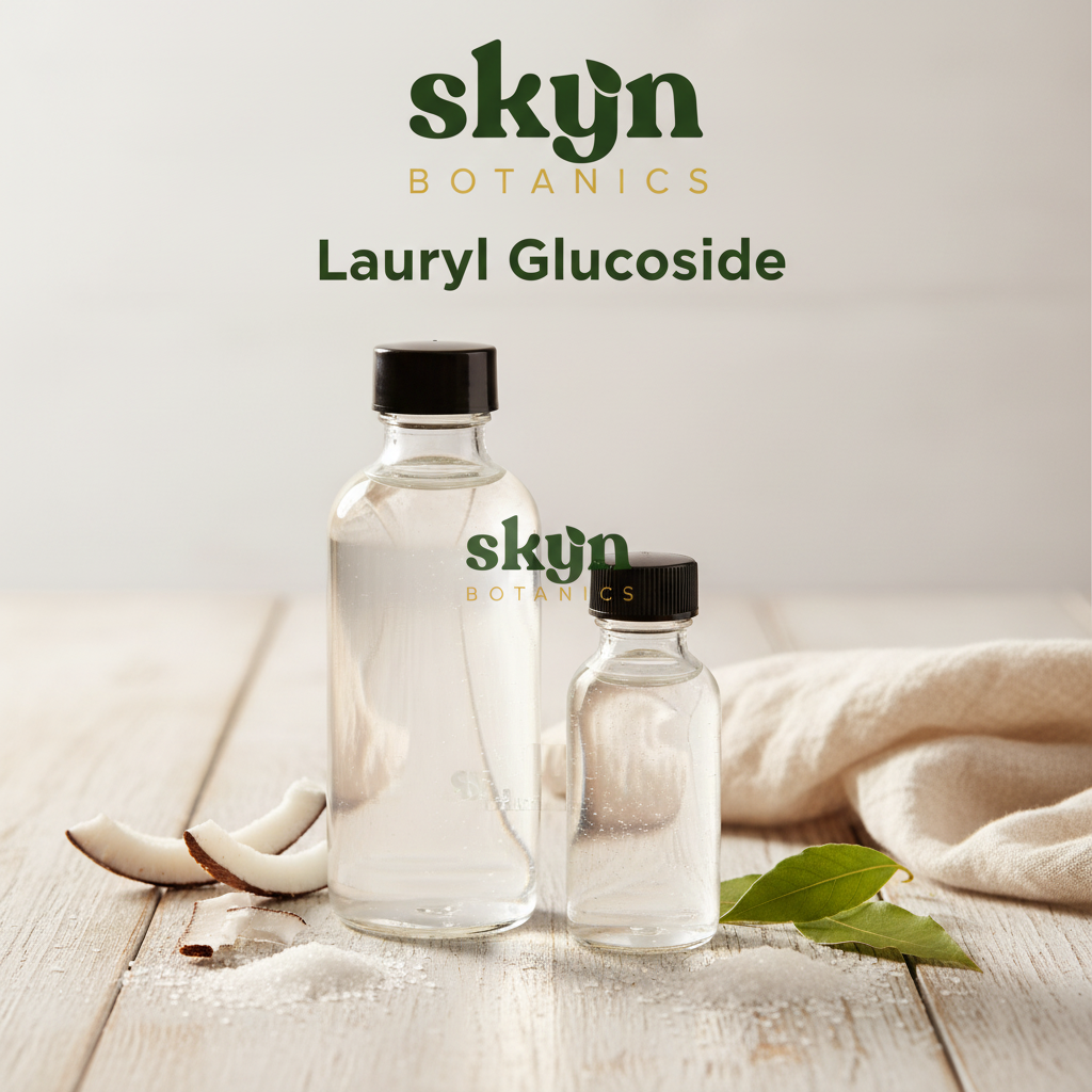SKYNBotanics Premium Lauryl Glucoside with botanical logo, product name and subtle watermark