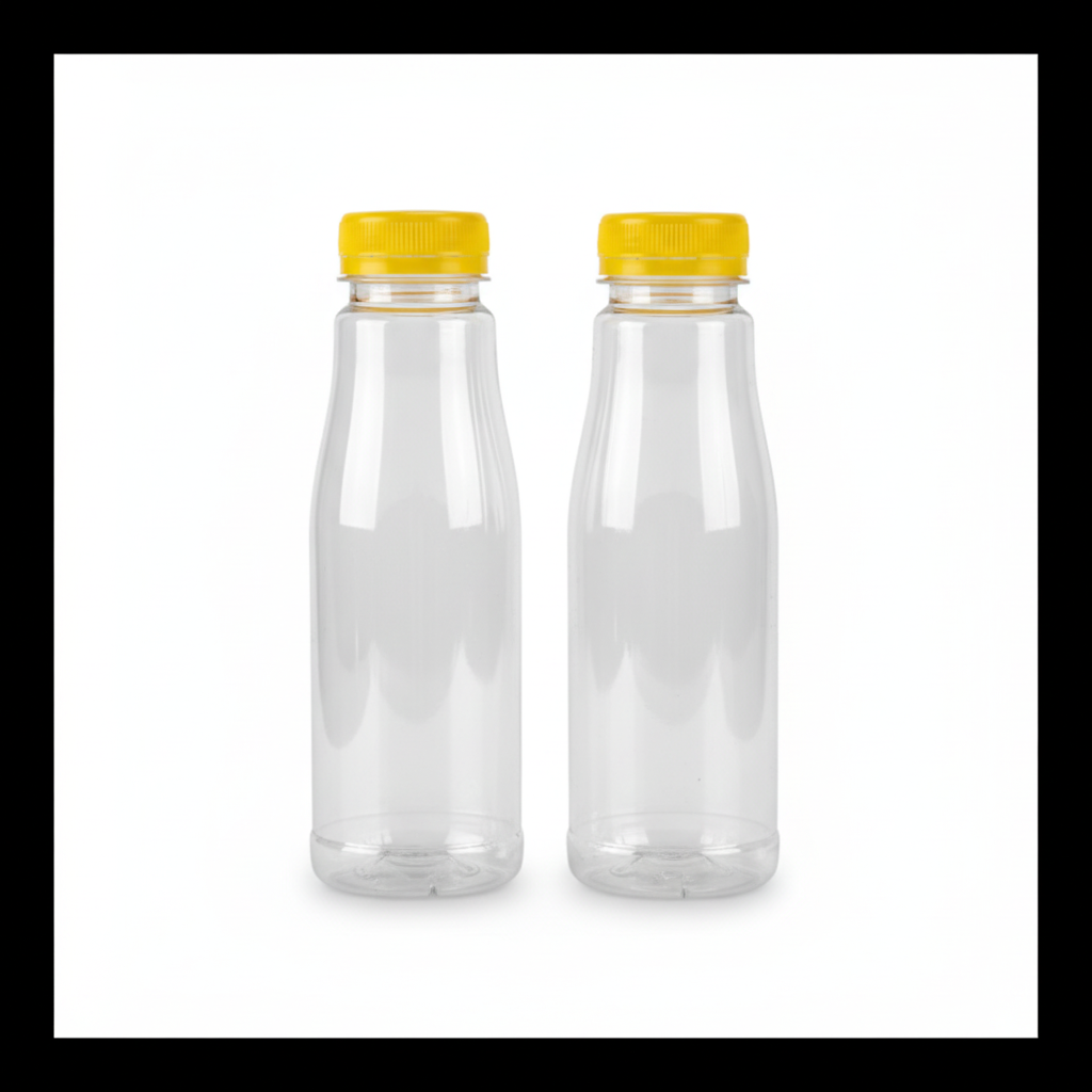 Optimized Clear Bottles with Yellow Caps