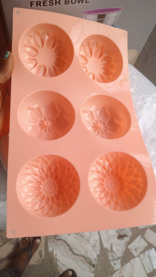 6 Cavity Silicon Flower Mold