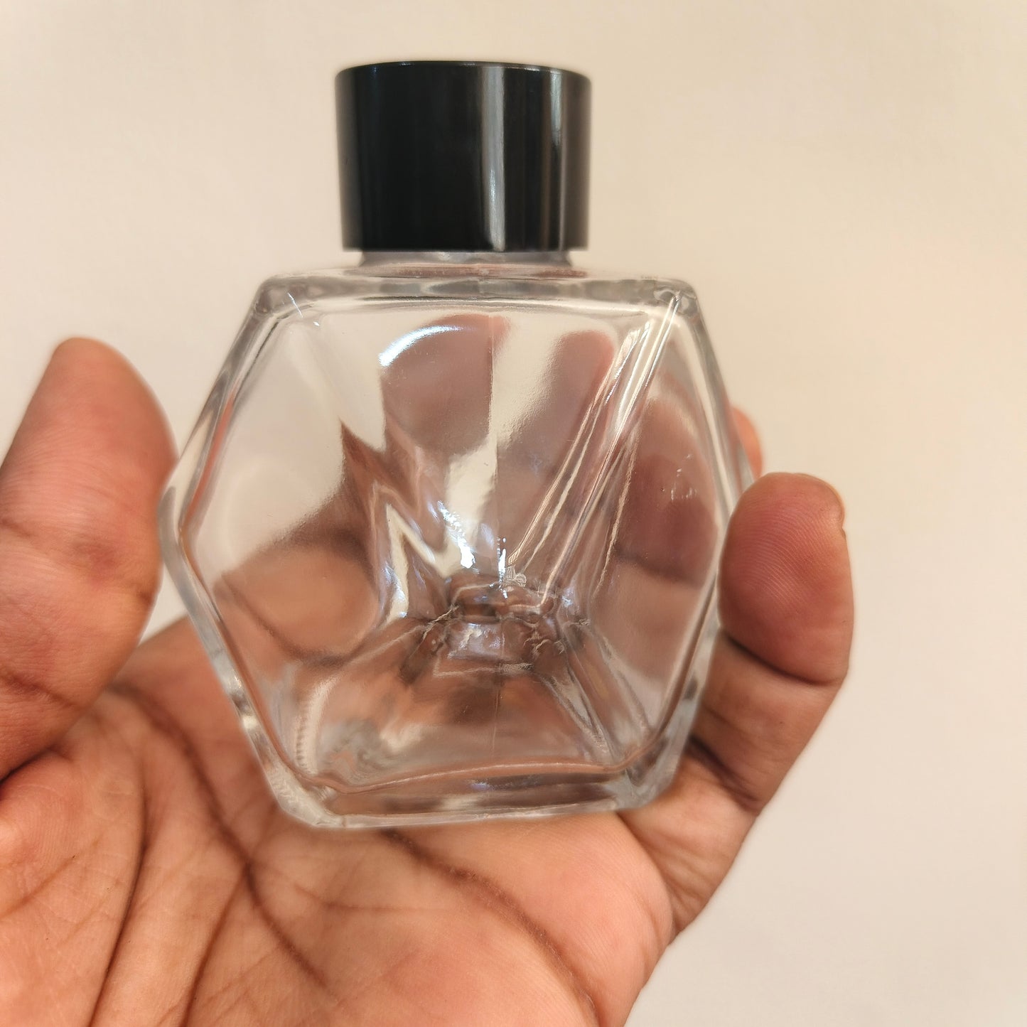 Small Transparent Hexagon Diffuser Bottle (100ml)