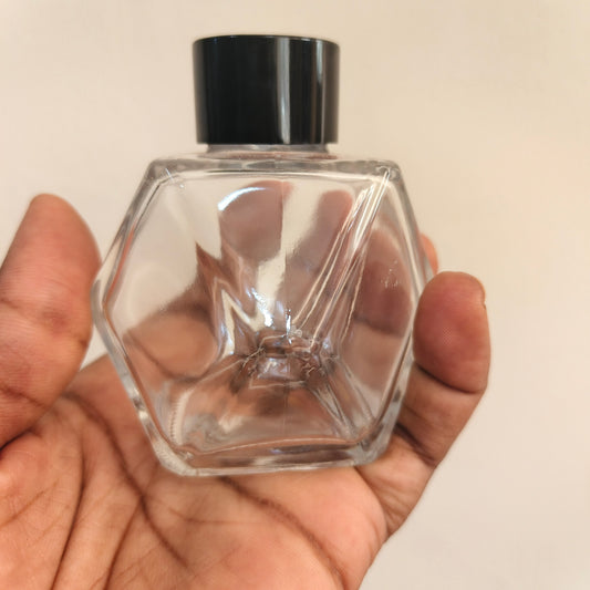 Small Transparent Hexagon Diffuser Bottle (100ml)