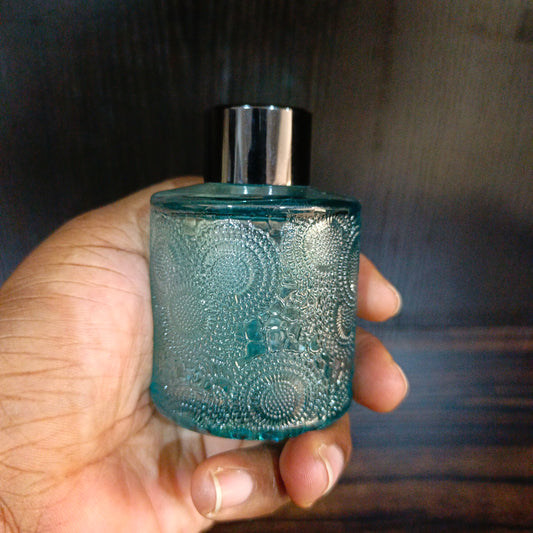 Teal Blue Rough Round diffuser bottle 100ml