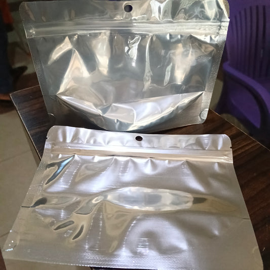 Small Chops Pouch with Silver Back 14x20cm